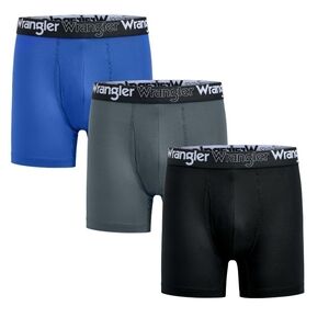 Wrangler Men's Boxer Briefs - Blue, Gray, and Black